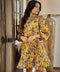 Floral Mock Neck Tie Waist Dress